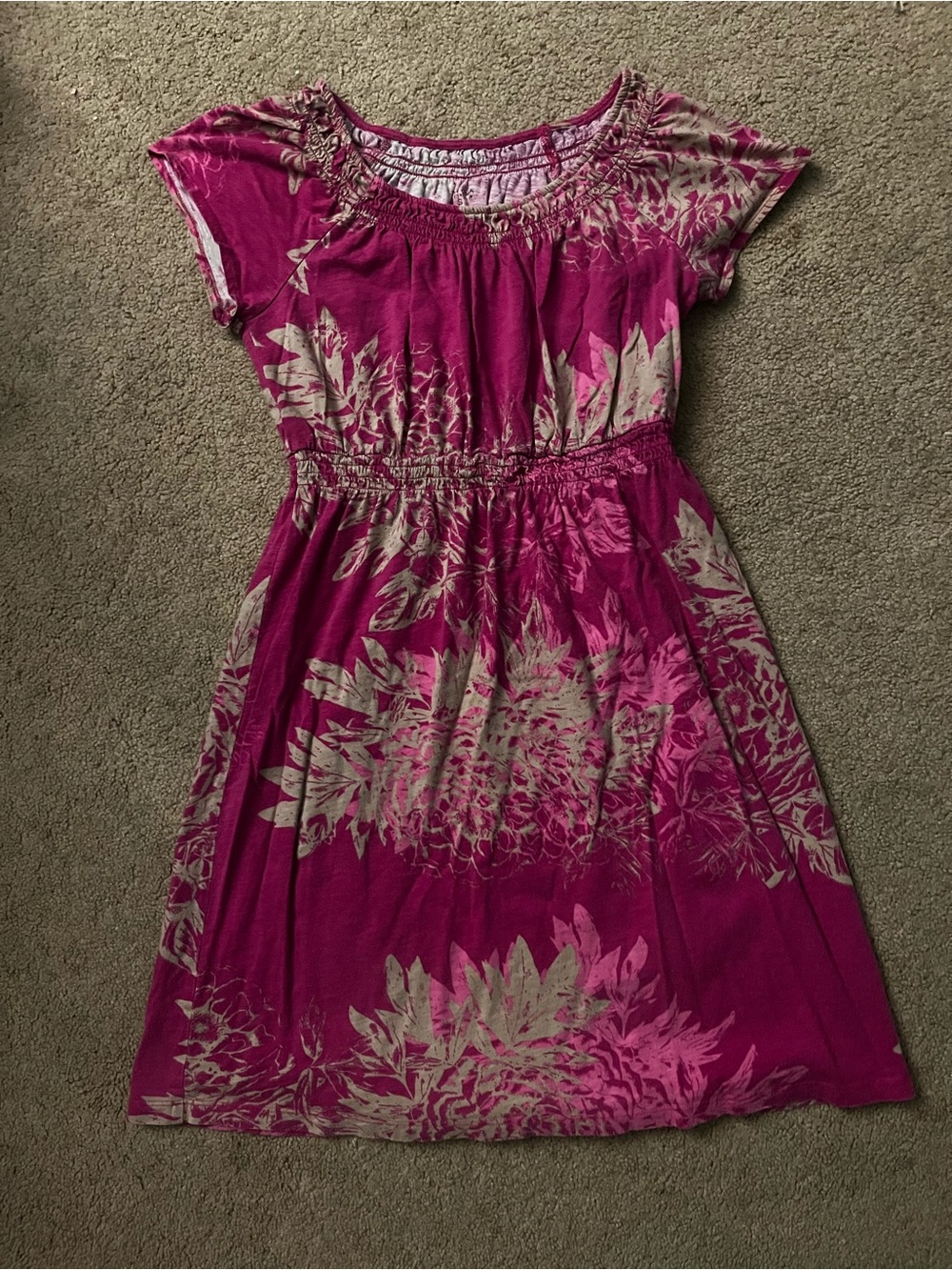Pink Floral Stretch Jersey Dress